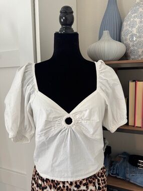 Sim & Sam White Cotton Top - Size L